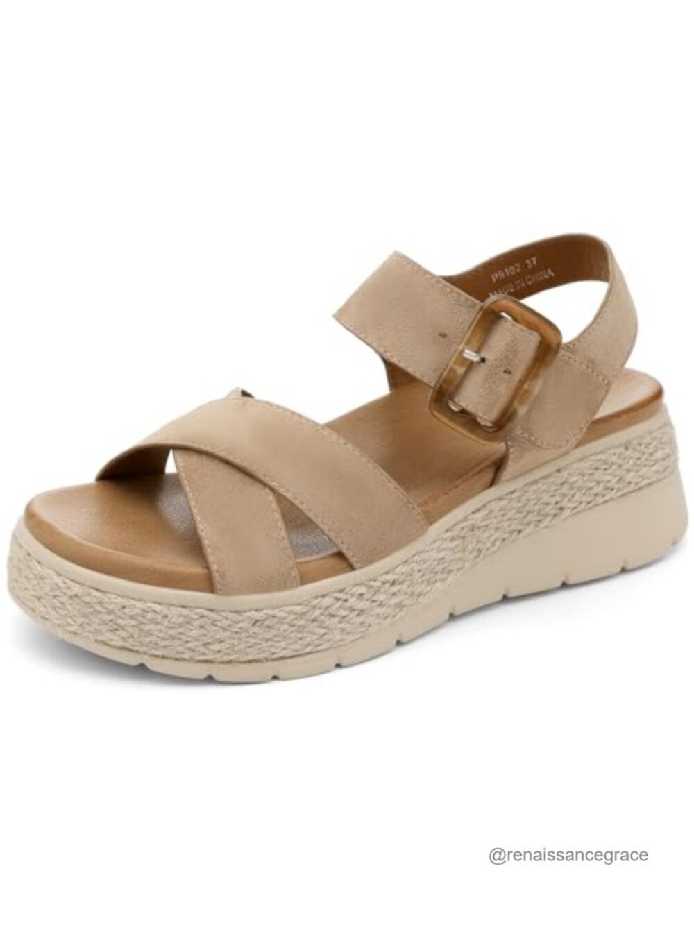 Women's Platform Wedge Sandals Orthopedic Arch Support Hook-and-Loop
